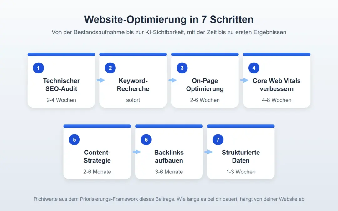 Website Optimierung: 7 Schritte zu besseren Rankings